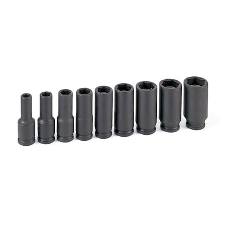 Cool Kitchen 38 in. Drive 9 Piece Deep Magnetic Impact Socket Set CO2960429